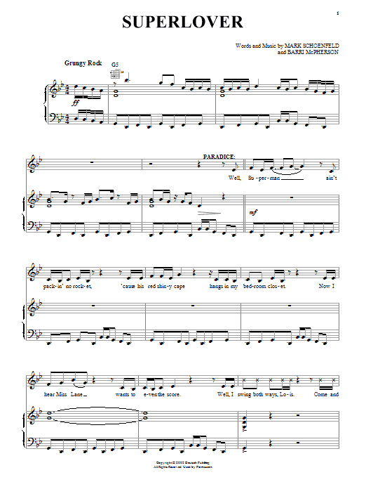 Brooklyn The Musical Superlover sheet music notes and chords. Download Printable PDF.