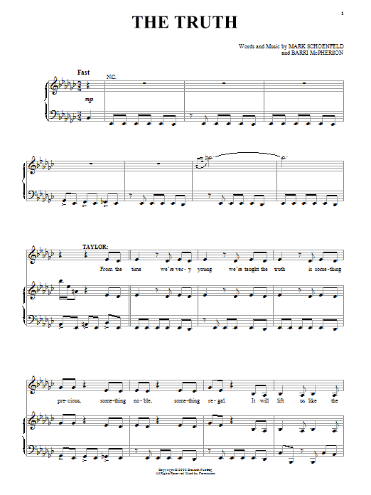 Brooklyn The Musical The Truth sheet music notes and chords. Download Printable PDF.