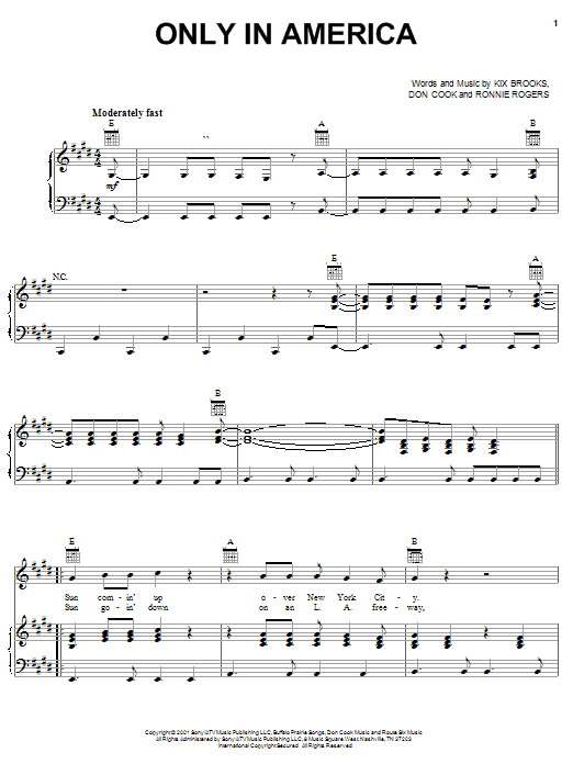 Learn to play Brooks & Dunn Only In America sheet music for Easy Guitar Tab in minutes. Brooks & Dunn Only In America sheet music notes and chords. Download Printable PDF.