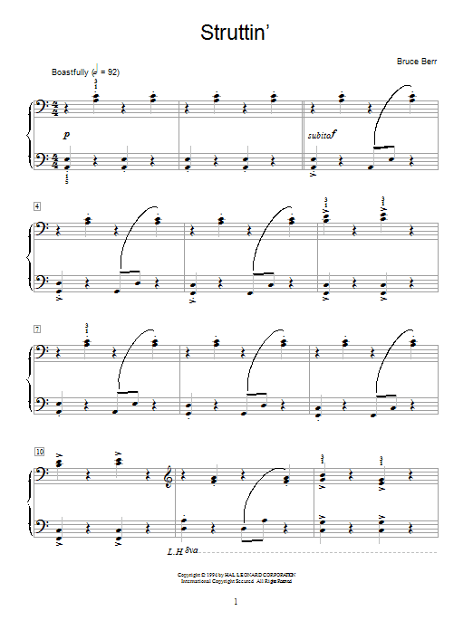 Bruce Berr Struttin' sheet music notes and chords. Download Printable PDF.