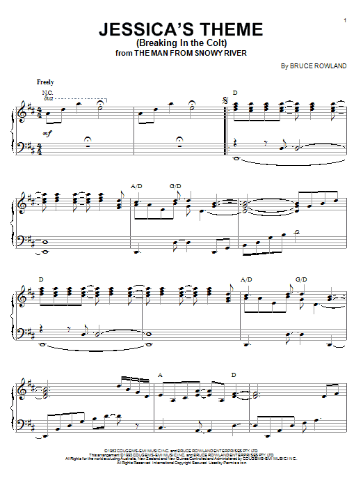 Learn to play Bruce Rowland Jessica's Theme (Breaking In The Colt) sheet music for Easy Piano in minutes. Bruce Rowland Jessica's Theme (Breaking In The Colt) sheet music notes and chords