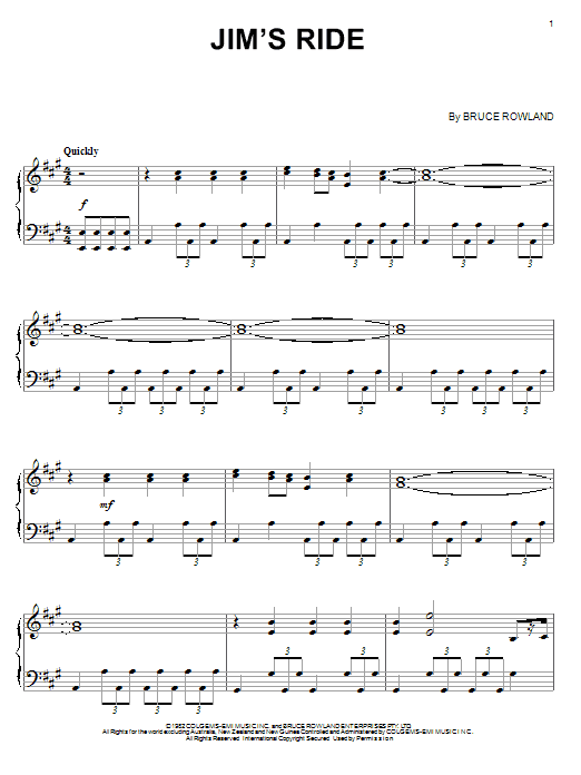 Learn to play Bruce Rowland Jim's Ride sheet music for Piano Solo in minutes. Bruce Rowland Jim's Ride sheet music notes and chords. Download Printable PDF.