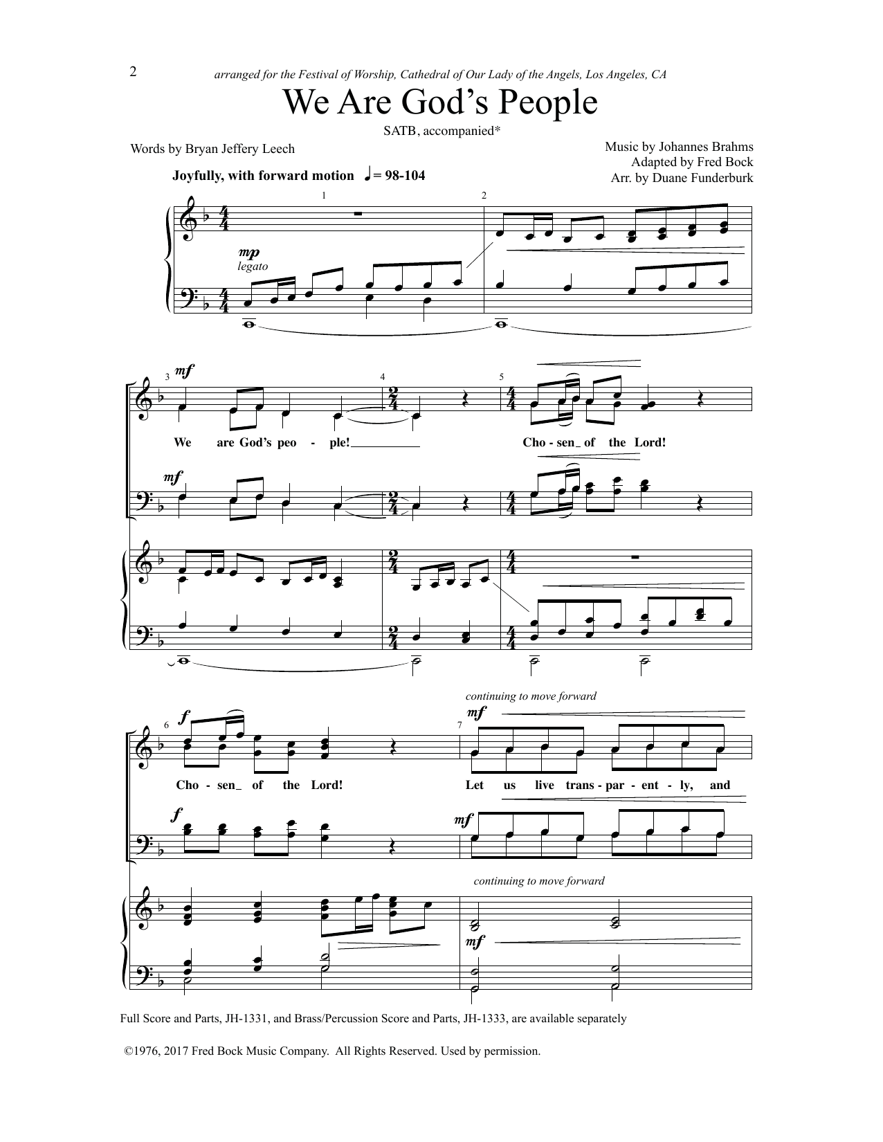 Learn to play Bryan Jeffery Leech We Are God's People sheet music for SATB Choir in minutes. Price: 3.9900$ Bryan Jeffery Leech We Are God's People sheet music notes and chords arranged for SATB Choir