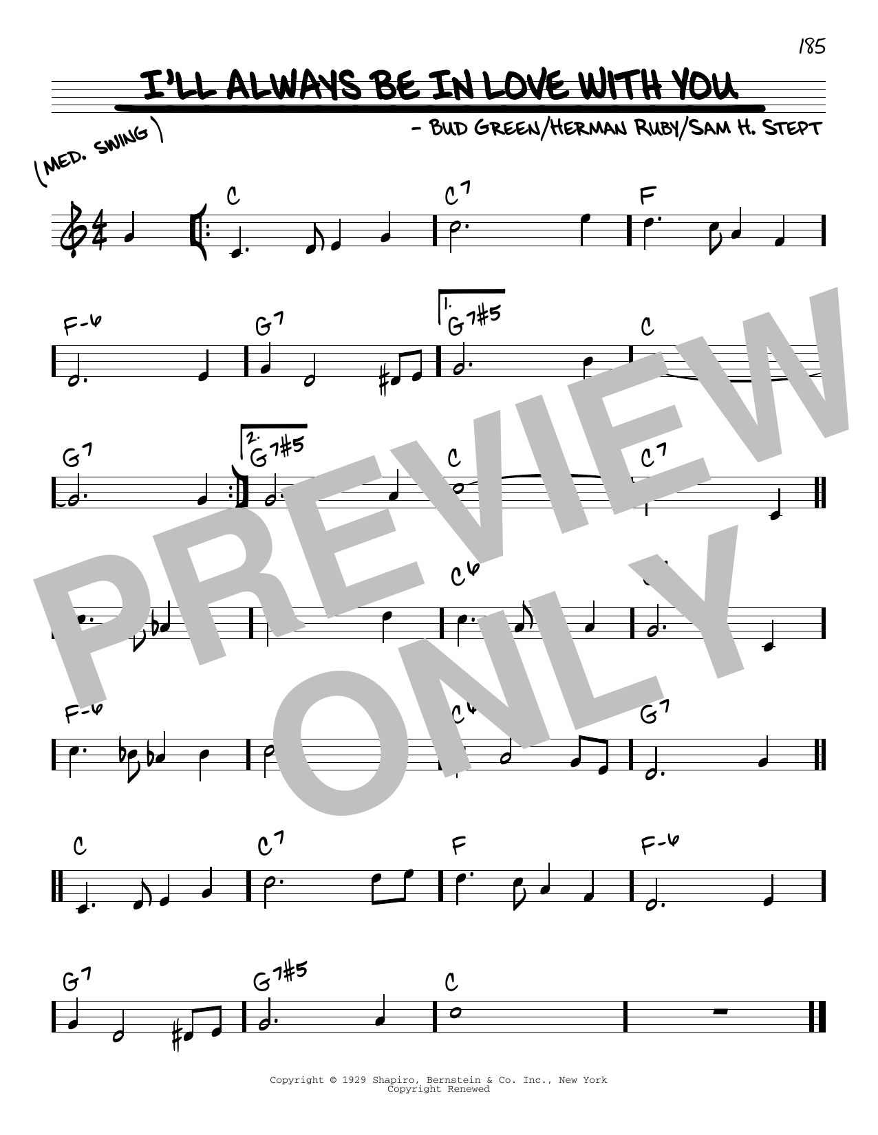 Learn to play Bud Green I'll Always Be In Love With You sheet music for Real Book – Melody & Chords in minutes. Bud Green I'll Always Be In Love With You sheet music notes and chords. Download Printable PDF.