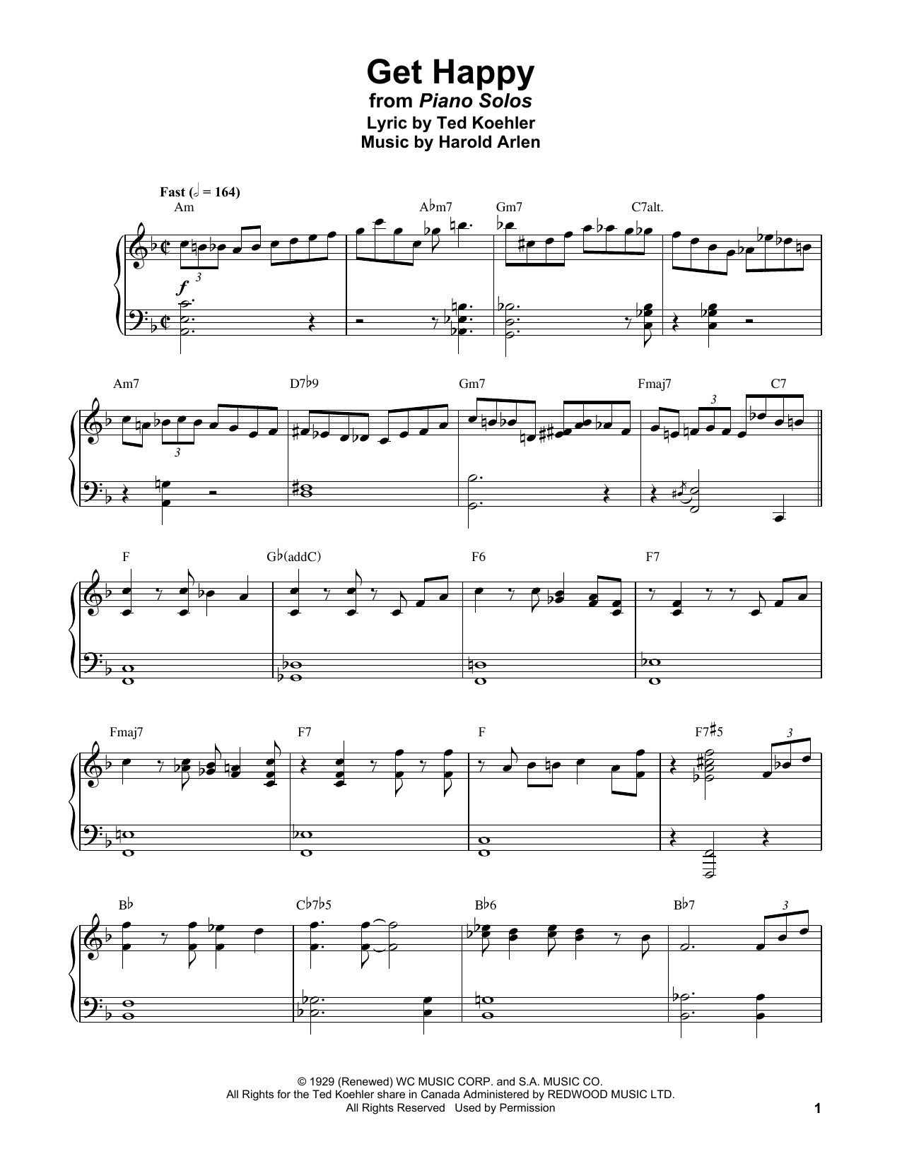 Bud Powell Get Happy sheet music notes and chords. Download Printable PDF.