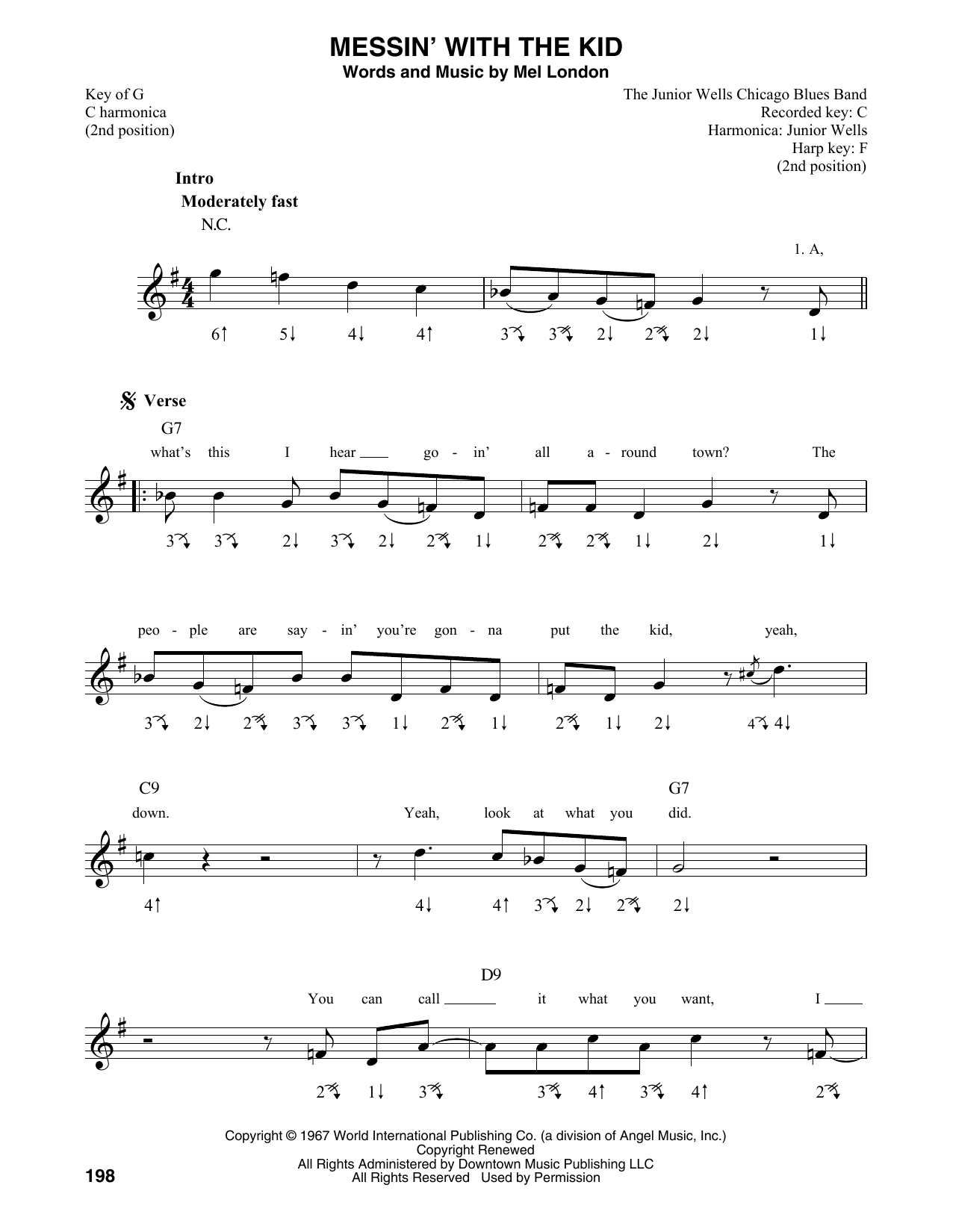 Buddy Guy & Junior Wells Messin' With The Kid sheet music notes and chords. Download Printable PDF.