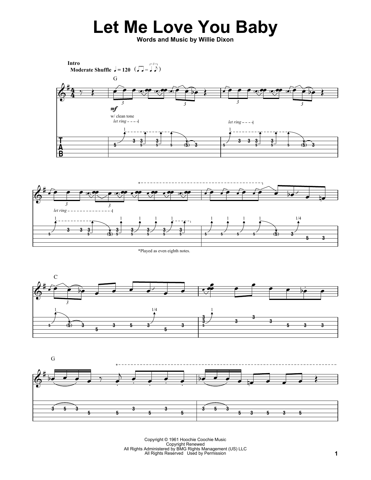 Buddy Guy Let Me Love You Baby Sheet Music Pdf Notes Chords Blues Score Guitar Tab Single Guitar Download Printable Sku