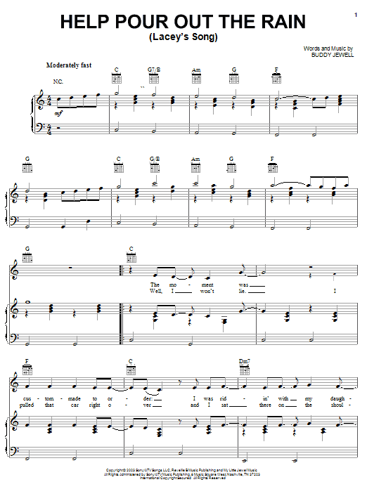 Buddy Jewell Help Pour Out The Rain (Lacey's Song) sheet music notes and chords. Download Printable PDF.