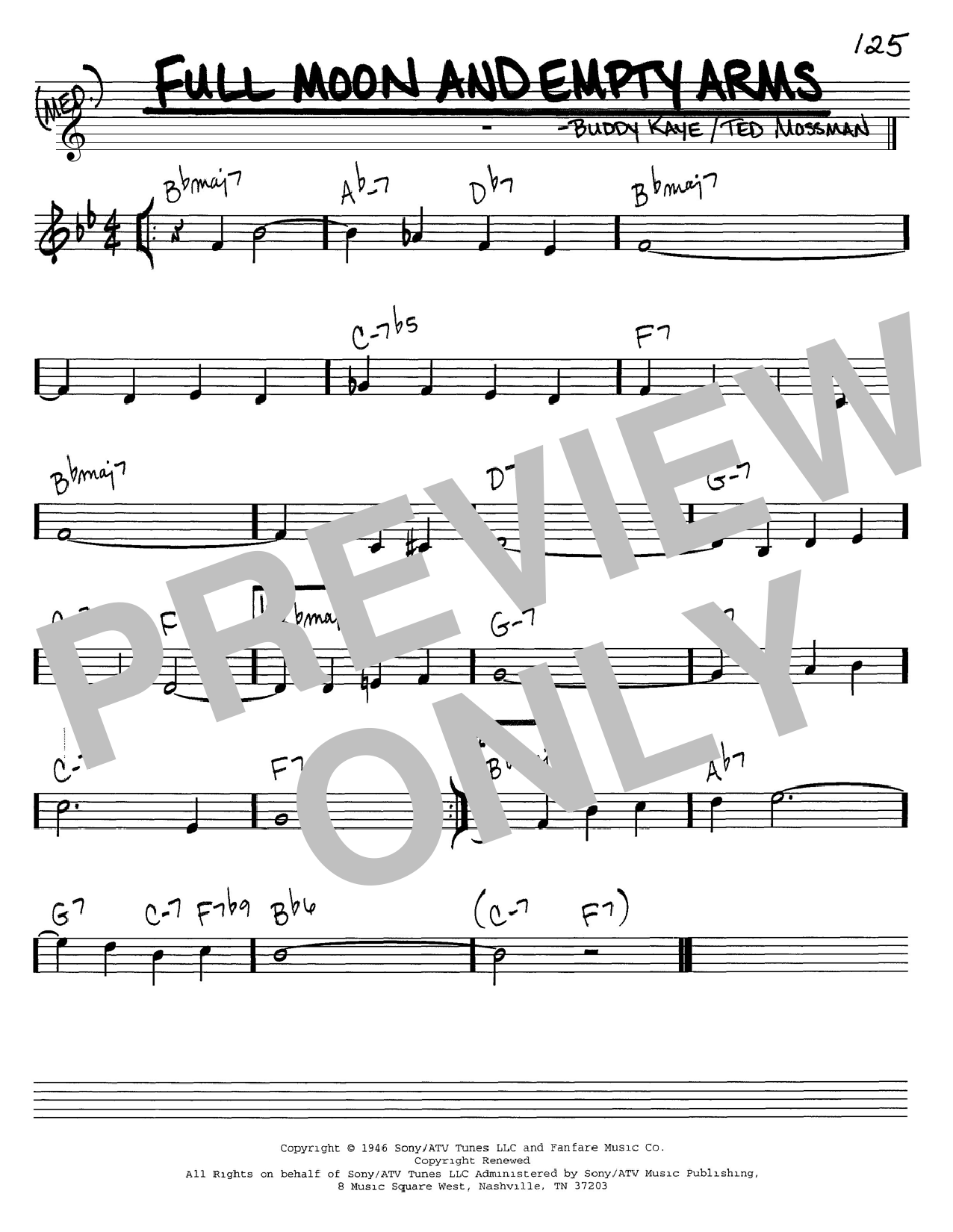 Learn to play Buddy Kaye Full Moon And Empty Arms sheet music for Easy Lead Sheet / Fake Book in minutes. Price: 5.9900$ Buddy Kaye Full Moon And Empty Arms sheet music notes and chords arranged for Easy Lead Sheet / Fake Book