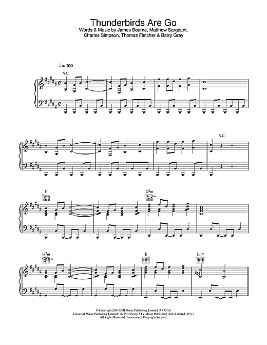 Busted Thunderbirds Are Go sheet music notes and chords. Download Printable PDF.