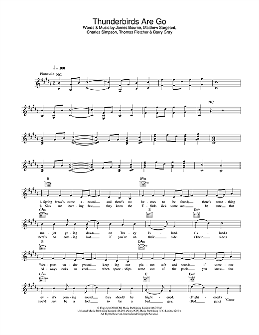 Learn to play Busted Thunderbirds Are Go sheet music for Lead Sheet / Fake Book in minutes. Busted Thunderbirds Are Go sheet music notes and chords. Download Printable PDF.