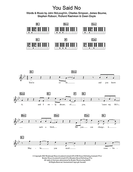 Busted You Said No sheet music notes and chords. Download Printable PDF.