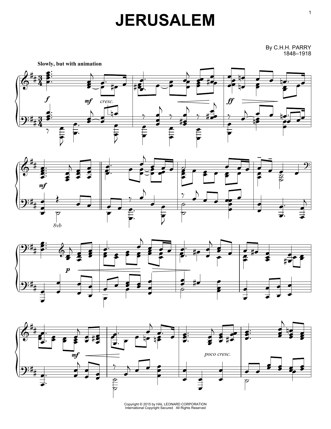 Learn to play Hubert Parry Jerusalem sheet music for Violin Solo in minutes. Hubert Parry Jerusalem sheet music notes and chords. Download Printable PDF.