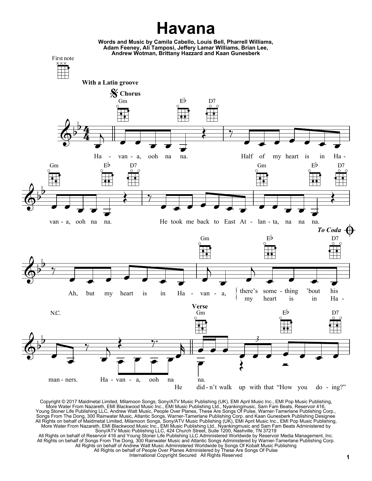 forsvinde gøre det muligt for trække sig tilbage Camila Cabello "Havana" Sheet Music PDF Notes, Chords | Pop Score Easy  Guitar Tab Download Printable. SKU: 251143