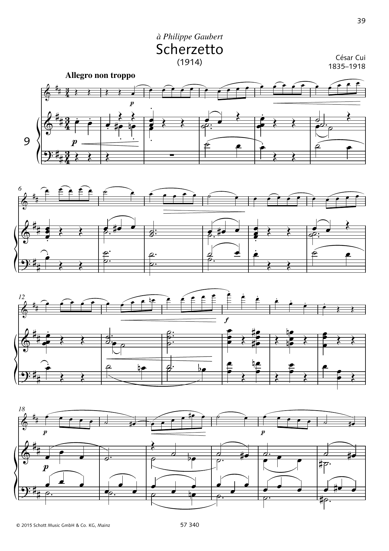 Camille Fontaine Scherzetto sheet music notes and chords. Download Printable PDF.