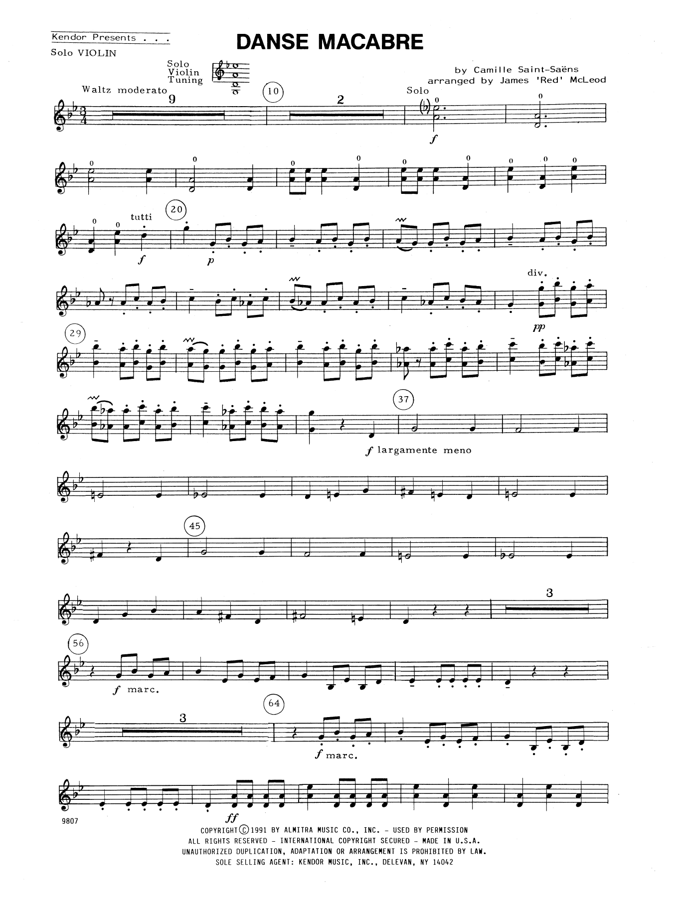 Learn to play Camille Saint-Saëns Danse Macabre - Solo Violin sheet music for Orchestra in minutes. Camille Saint-Saëns Danse Macabre - Solo Violin sheet music notes and chords. Download Printable PDF.