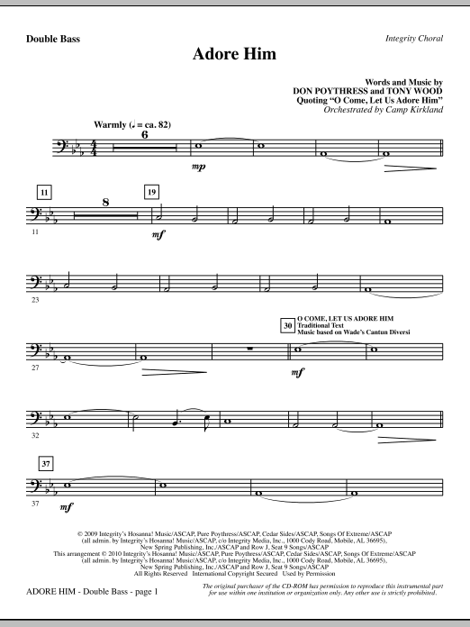Learn to play Camp Kirkland Adore Him - Double Bass sheet music for Choir Instrumental Pak in minutes. Camp Kirkland Adore Him - Double Bass sheet music notes and chords. Download Printable PDF.
