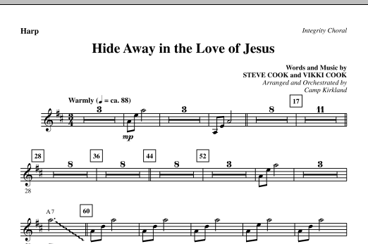 Learn to play Camp Kirkland Hide Away In The Love Of Jesus - Harp sheet music for Choir Instrumental Pak in minutes. Camp Kirkland Hide Away In The Love Of Jesus - Harp sheet music notes and chords. Download Printable PDF.