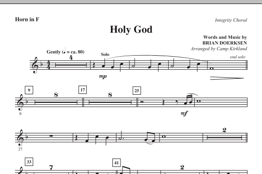 Learn to play Camp Kirkland Holy God - F Horn sheet music for Choir Instrumental Pak in minutes. Camp Kirkland Holy God - F Horn sheet music notes and chords. Download Printable PDF.