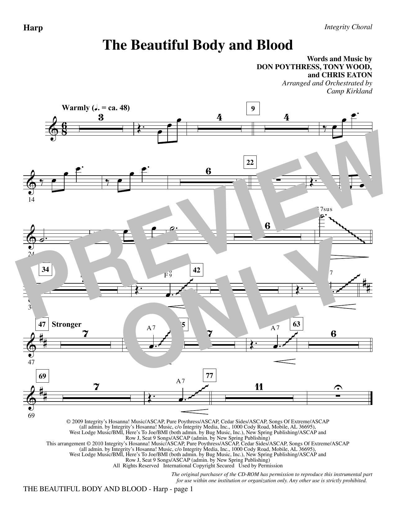 Learn to play Camp Kirkland The Beautiful Body And Blood - Harp sheet music for Choir Instrumental Pak in minutes. Camp Kirkland The Beautiful Body And Blood - Harp sheet music notes and chords. Download Printable PDF.