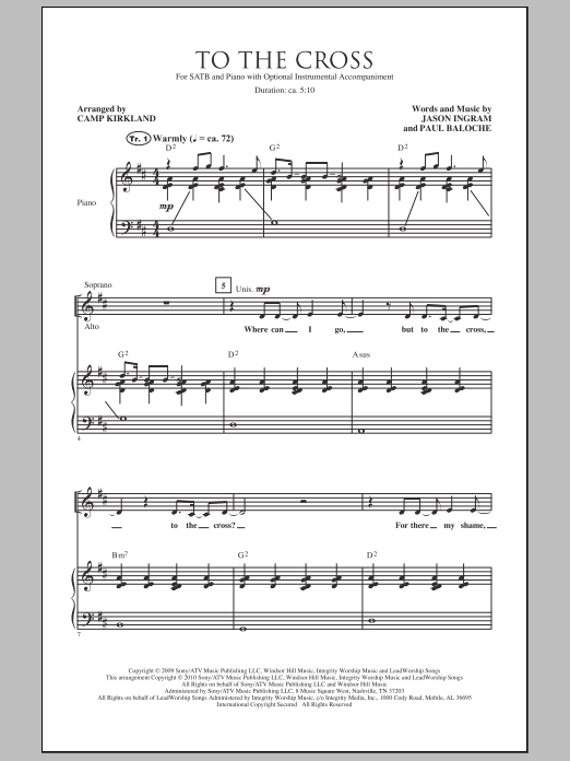 Camp Kirkland To The Cross sheet music notes and chords. Download Printable PDF.