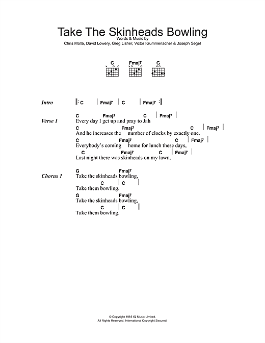 Camper Van Beethoven Take The Skinheads Bowling Sheet Music Pdf Notes Chords Rock Score Guitar Chords Lyrics Download Printable Sku 434 Camper Van Beethoven Take The Skinheads Bowling Sheet Music Pdf Notes Chords Rock Score Guitar Chords Lyrics Download Printable Sku 434