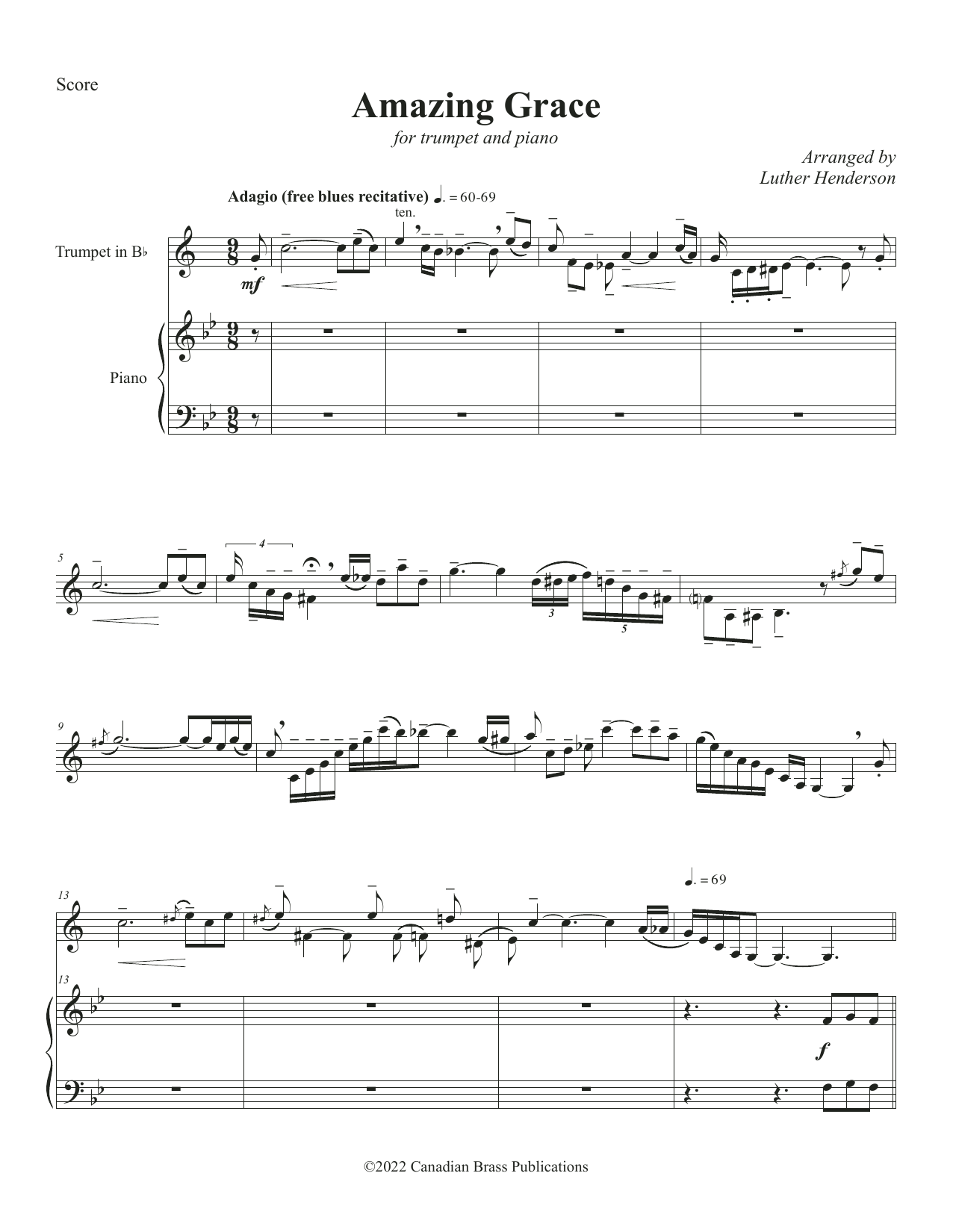 Canadian Brass Amazing Grace sheet music notes and chords. Download Printable PDF.