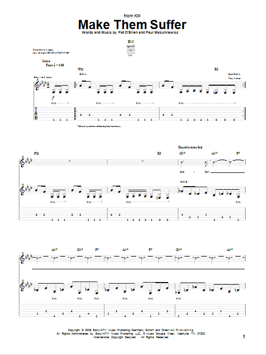 Learn to play Cannibal Corpse Make Them Suffer sheet music for Guitar Tab in minutes. Price: 7.8900$ Cannibal Corpse Make Them Suffer sheet music notes and chords arranged for Guitar Tab