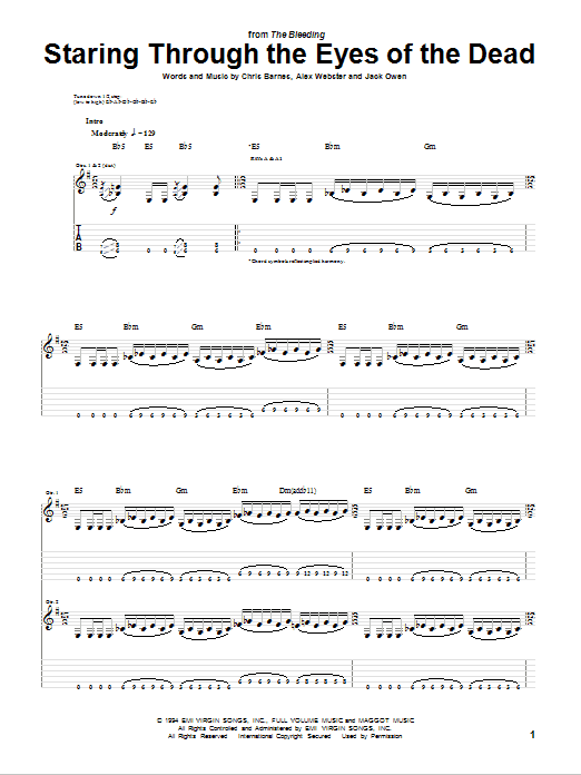Learn to play Cannibal Corpse Staring Through The Eyes Of The Dead sheet music for Guitar Tab in minutes. Price: 7.8900$ Cannibal Corpse Staring Through The Eyes Of The Dead sheet music notes and chords arranged for Guitar Tab