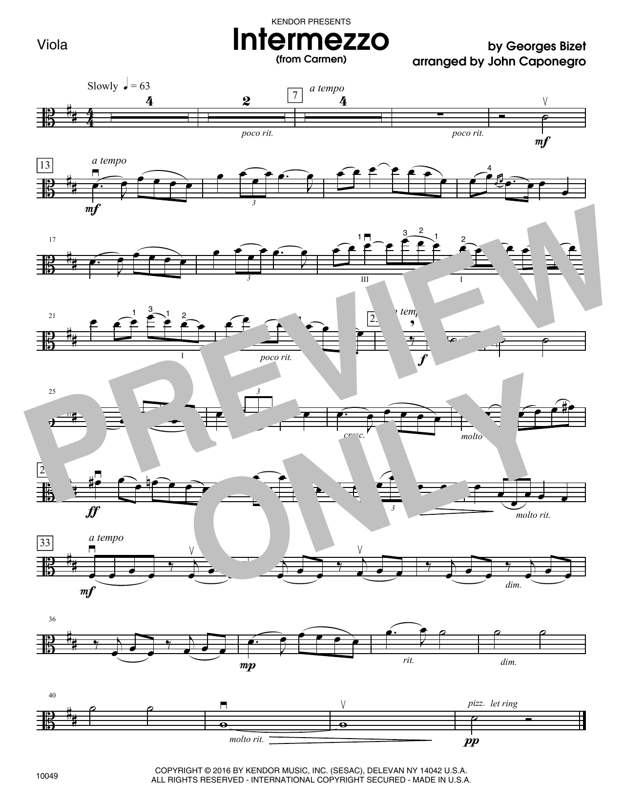 Learn to play Caponegro Intermezzo (from Carmen) - Viola sheet music for Orchestra in minutes. Caponegro Intermezzo (from Carmen) - Viola sheet music notes and chords. Download Printable PDF.