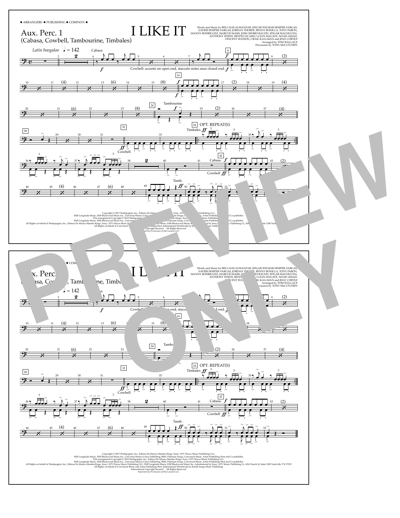 Learn to play Cardi B, Bad Bunny & J Balvin I Like It (arr. Tom Wallace) - Aux. Perc. 1 sheet music for Marching Band in minutes. Price: 7.8900$ Cardi B, Bad Bunny & J Balvin I Like It (arr. Tom Wallace) - Aux. Perc. 1 sheet music notes and chords arranged for Marching Band