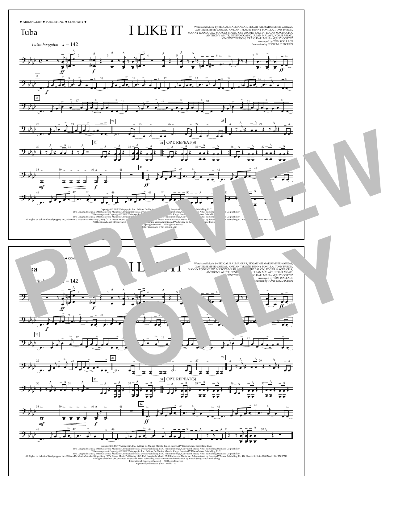 Learn to play Cardi B, Bad Bunny & J Balvin I Like It (arr. Tom Wallace) - Tuba sheet music for Marching Band in minutes. Price: 7.8900$ Cardi B, Bad Bunny & J Balvin I Like It (arr. Tom Wallace) - Tuba sheet music notes and chords arranged for Marching Band