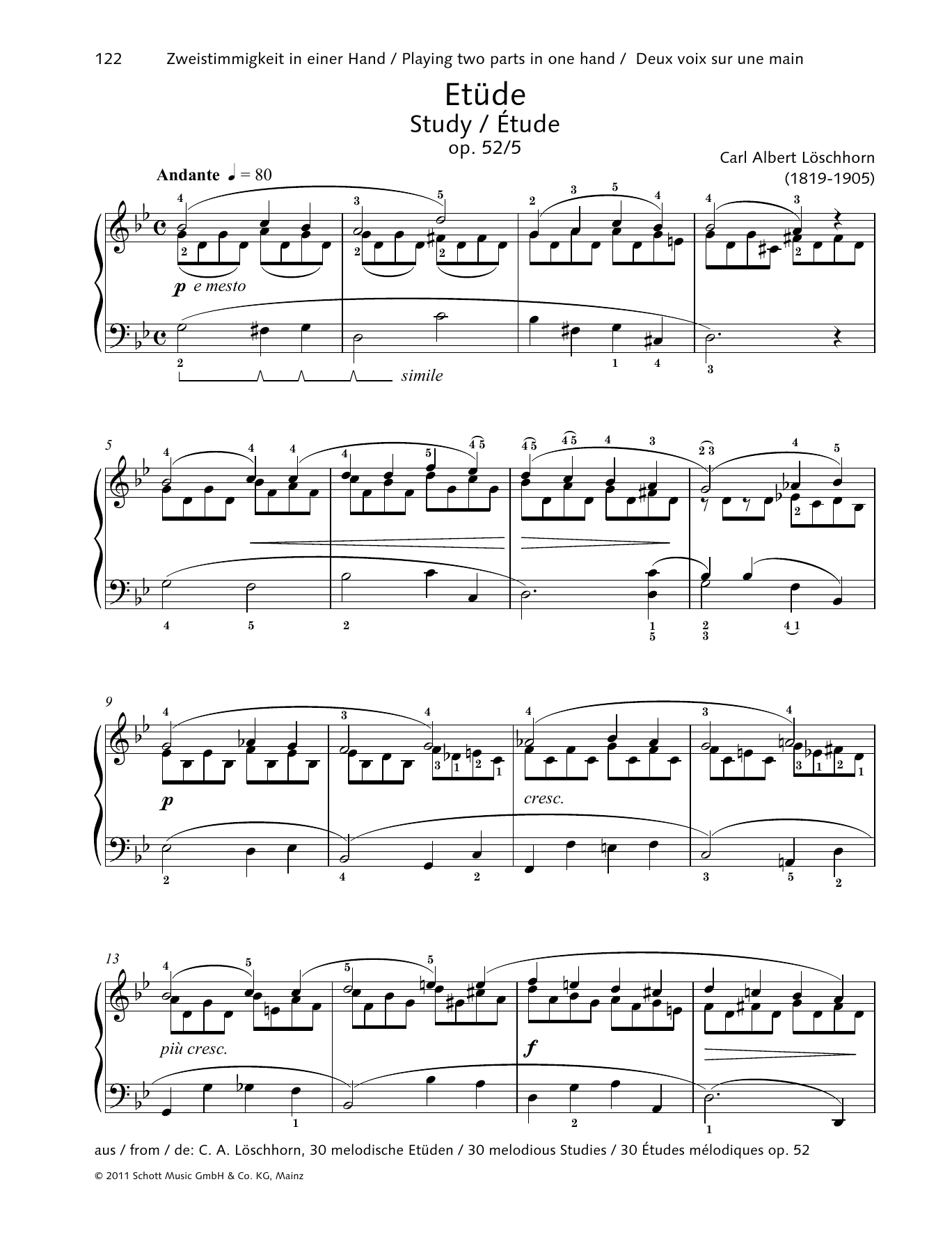 Carl Albert Loschhorn Study sheet music notes and chords. Download Printable PDF.