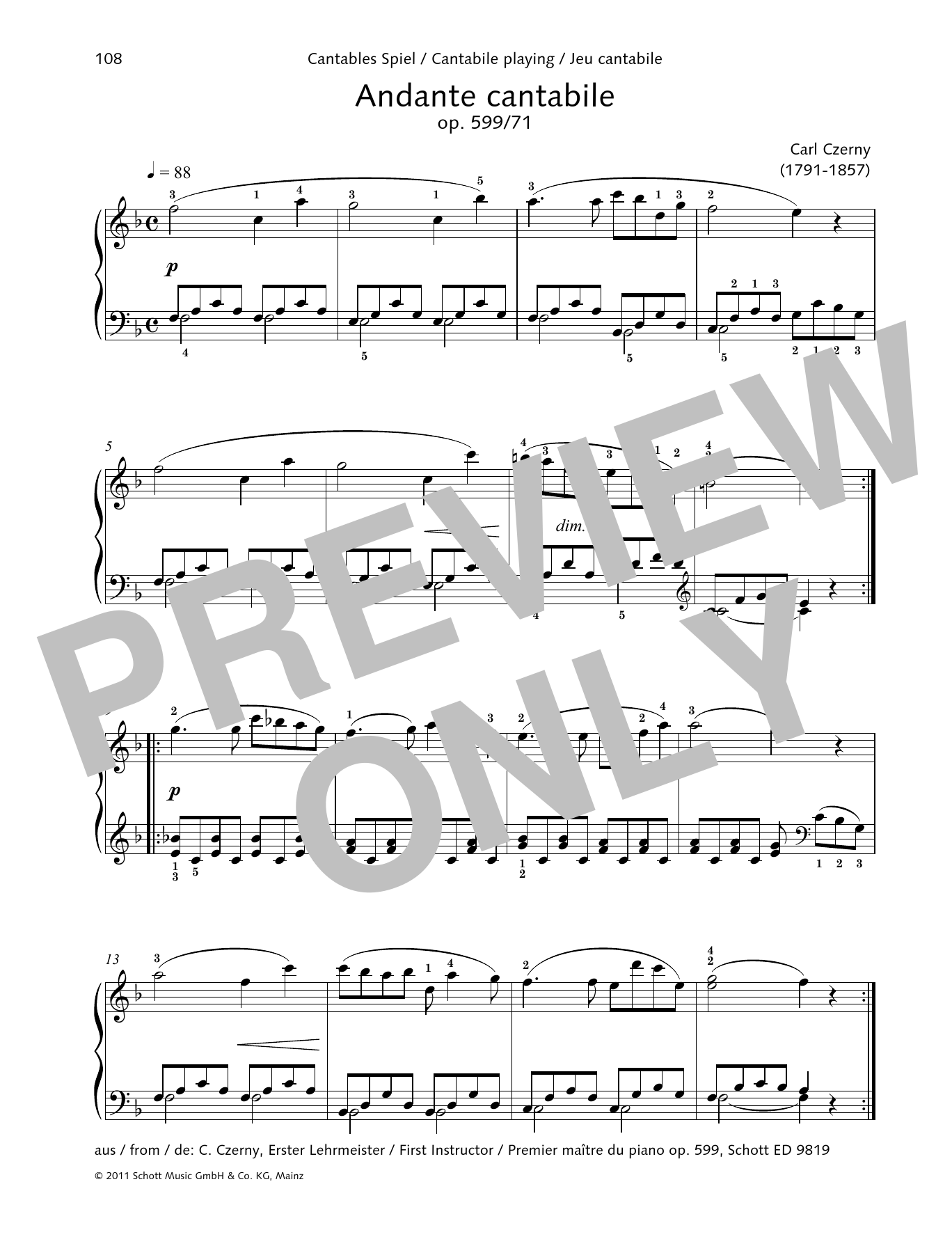 Learn to play Carl Czerny Andante Cantabile sheet music for Piano Solo in minutes. Price: 6.9900$ Carl Czerny Andante Cantabile sheet music notes and chords arranged for Piano Solo