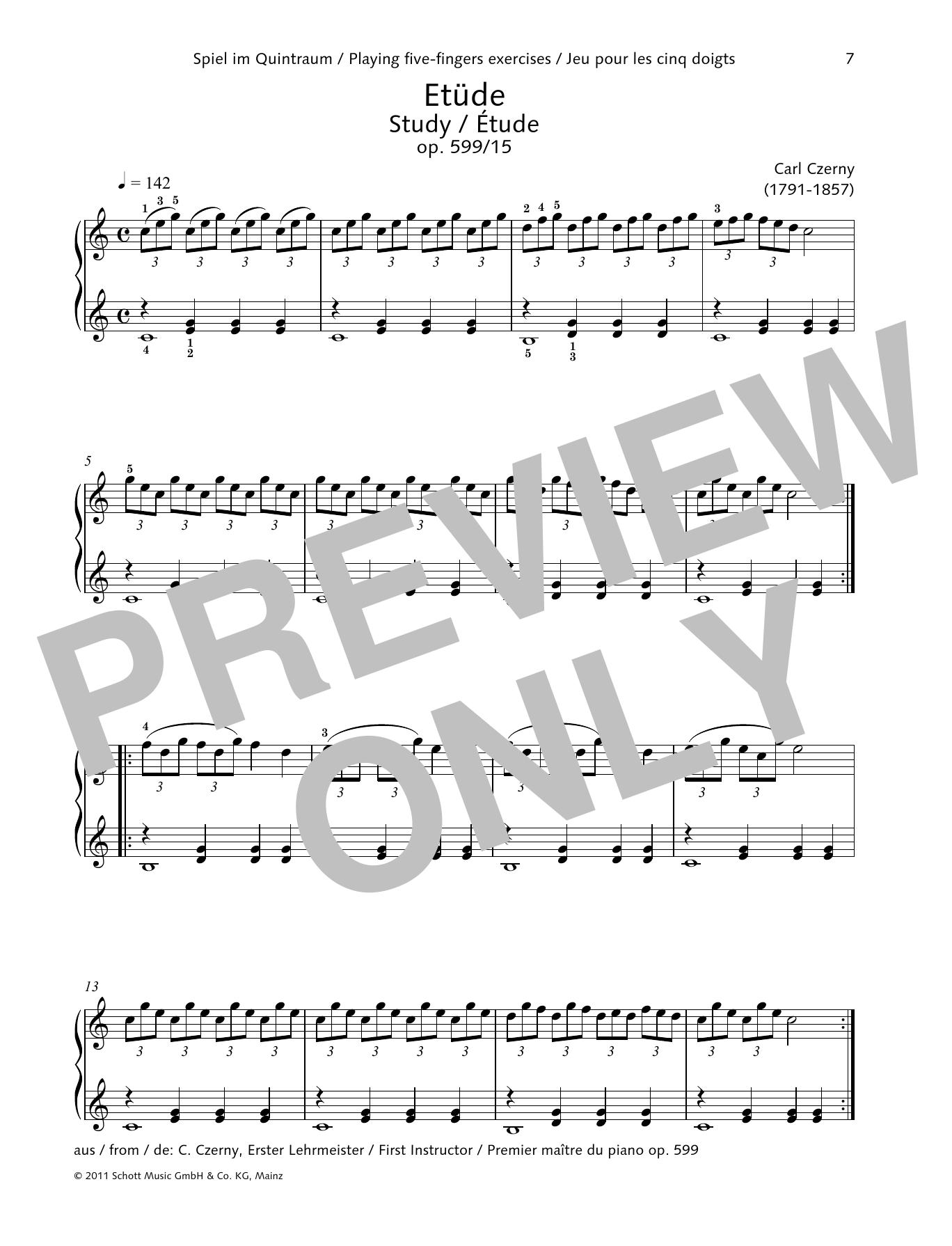 Carl Czerny Study sheet music notes and chords. Download Printable PDF.