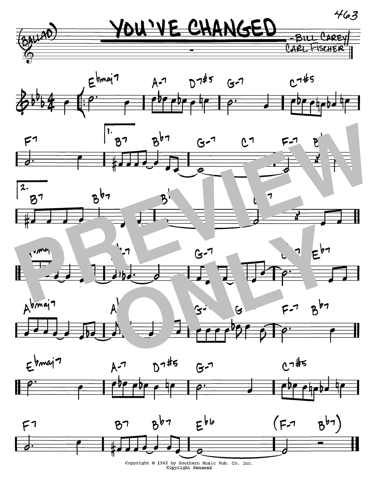 Learn to play Carl Fischer You've Changed sheet music for Real Book – Melody & Chords in minutes. Carl Fischer You've Changed sheet music notes and chords. Download Printable PDF.