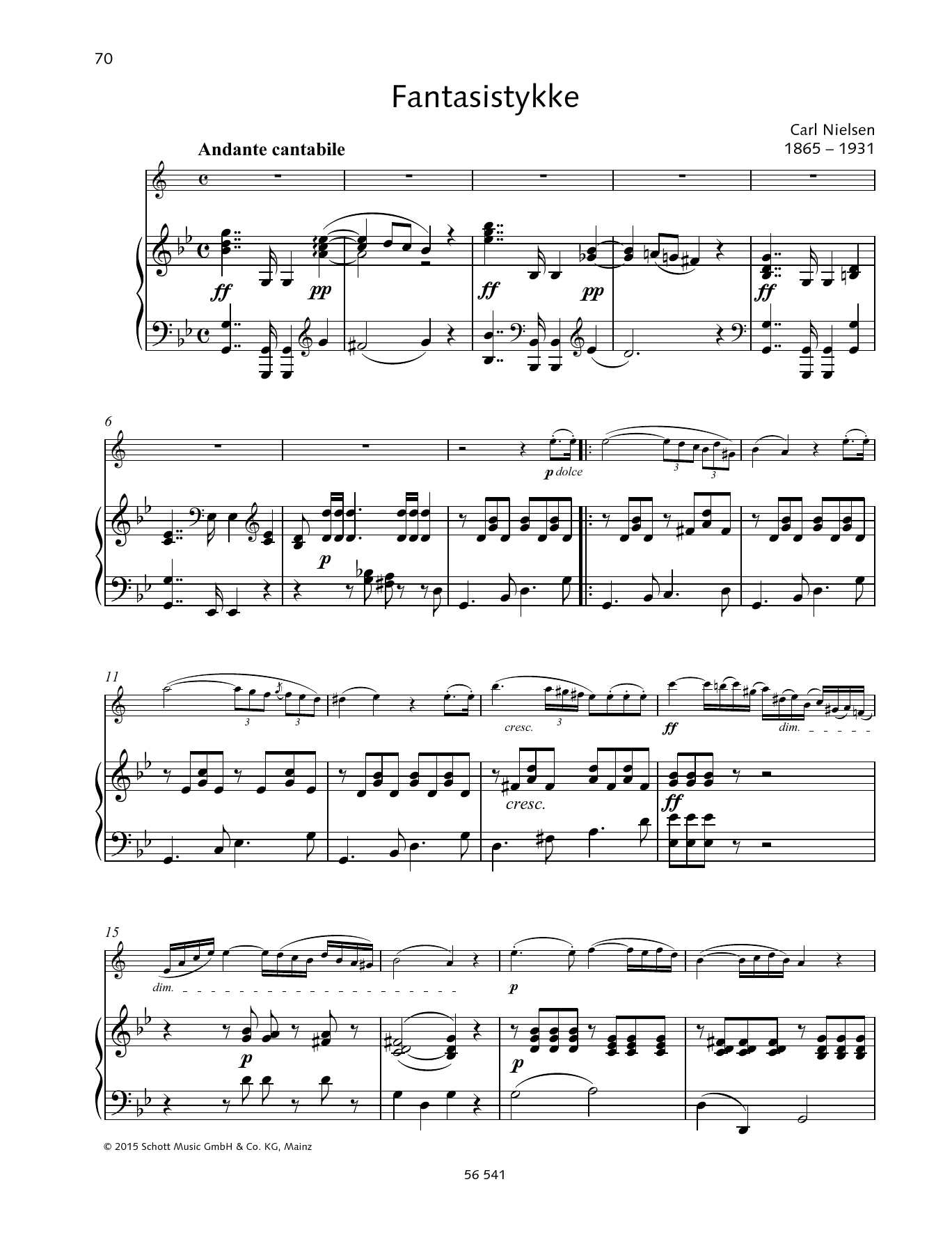 Carl Nielsen Fantasistykke sheet music notes and chords. Download Printable PDF.