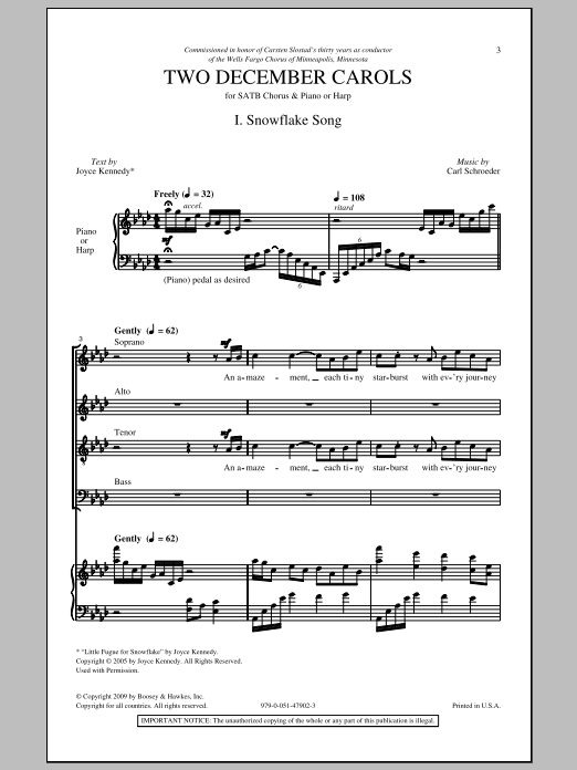 Carl Schroeder Two December Carols sheet music notes and chords. Download Printable PDF.