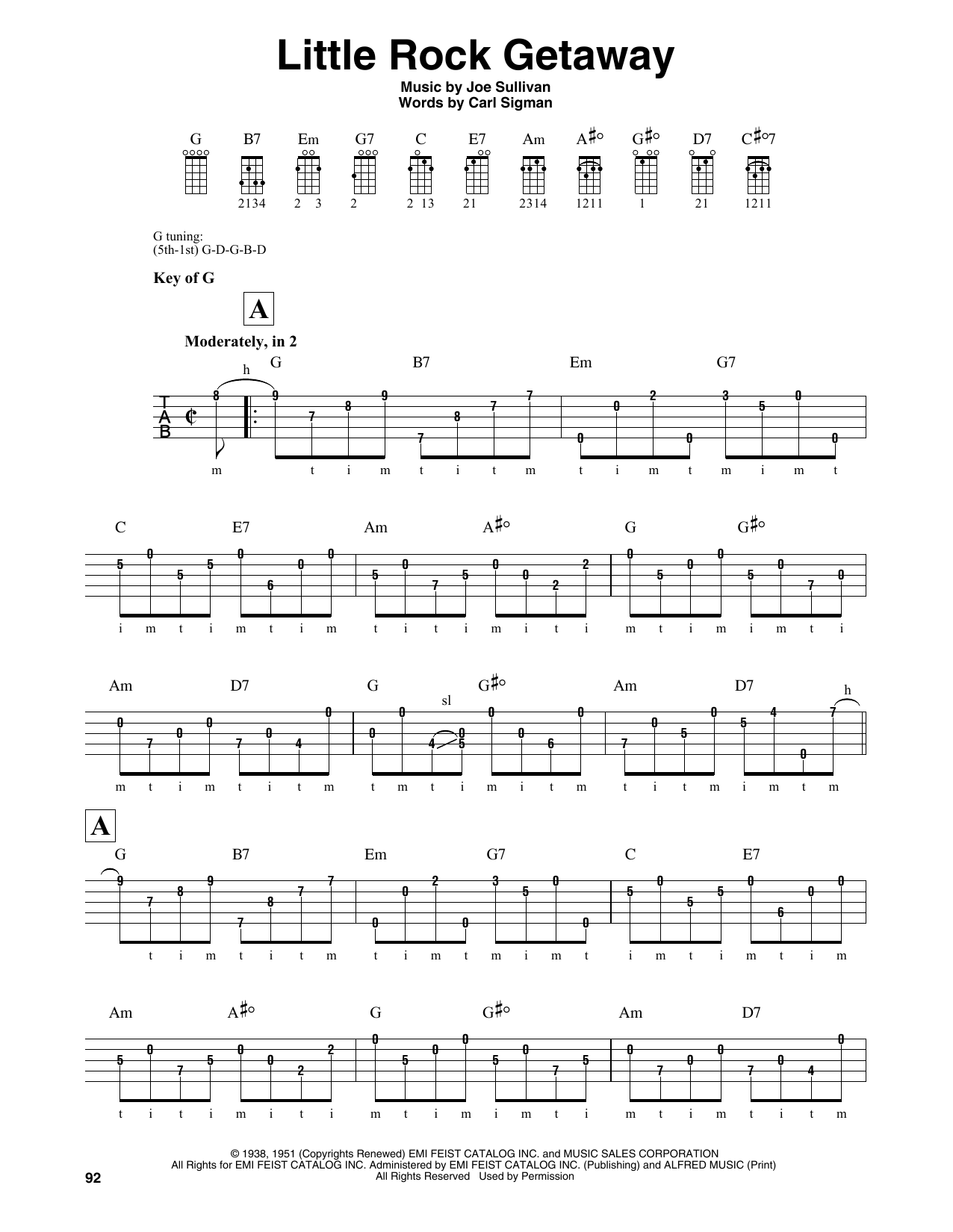 Carl Sigman Little Rock Getaway sheet music notes and chords. Download Printable PDF.