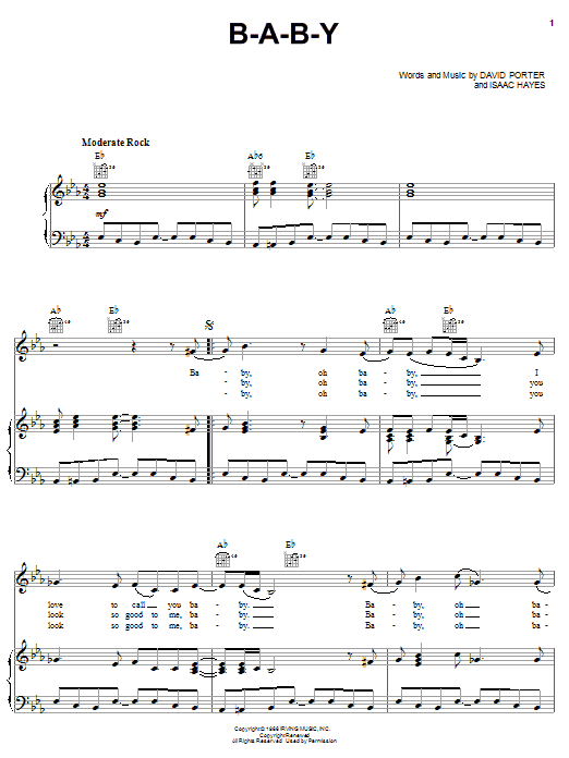 Isaac Hayes B.A.B.Y sheet music notes and chords. Download Printable PDF.