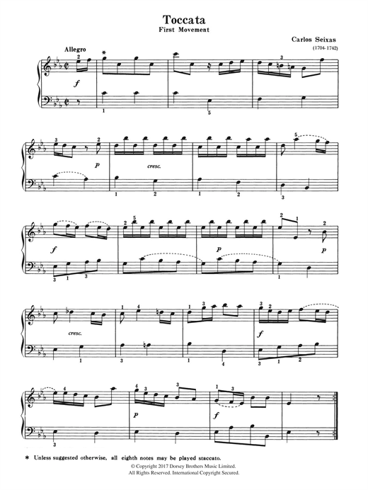 Learn to play Carlos Seixas Toccata (First Movement) sheet music for Piano Solo in minutes. Carlos Seixas Toccata (First Movement) sheet music notes and chords. Download Printable PDF.