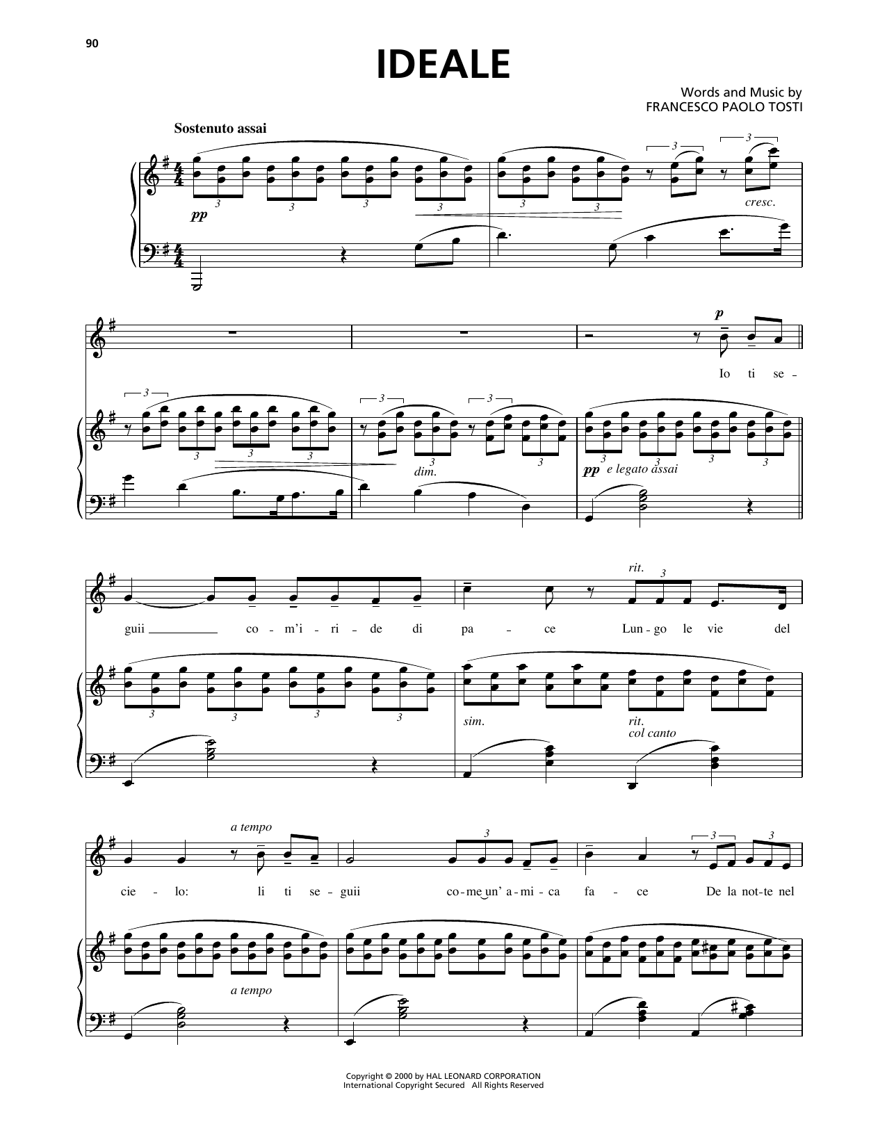 Carmelo Errico Ideale sheet music notes and chords. Download Printable PDF.