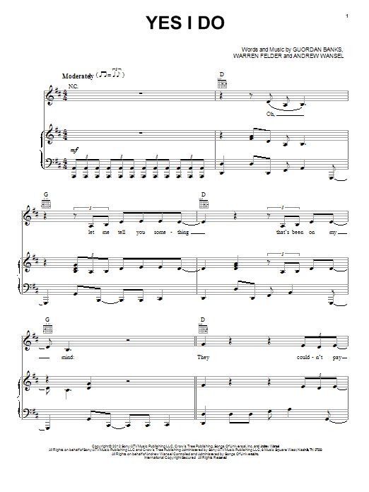 Carmen Ejogo Yes I Do sheet music notes and chords. Download Printable PDF.