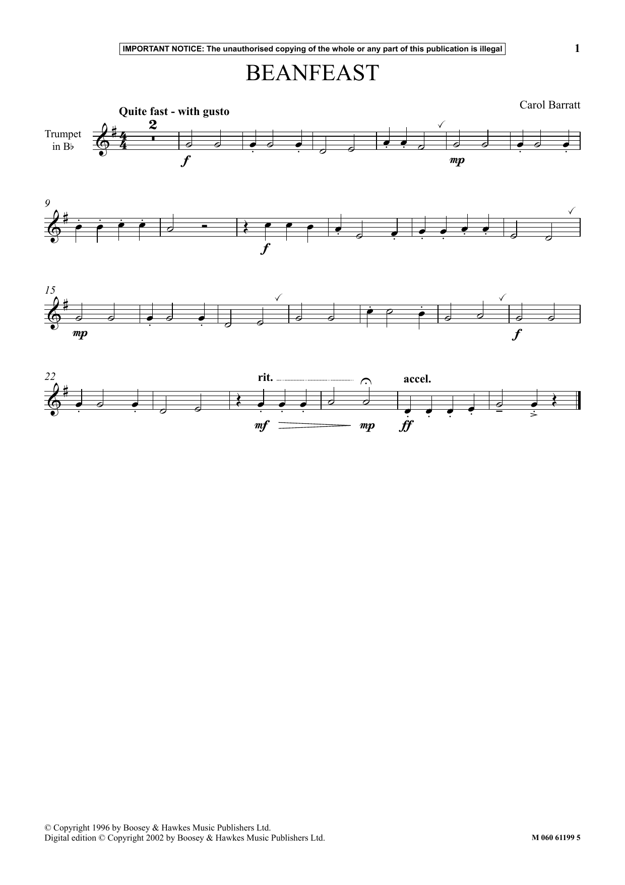 Carol Barratt Beanfeast sheet music notes and chords. Download Printable PDF.