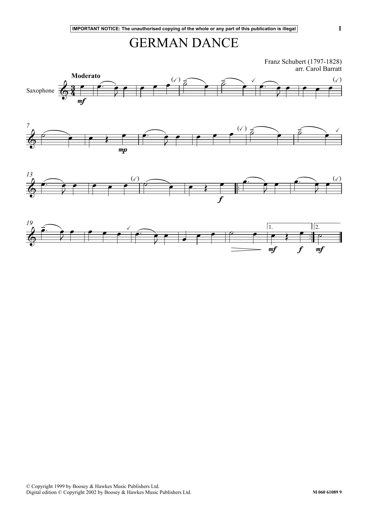 Carol Barratt German Dance sheet music notes and chords. Download Printable PDF.