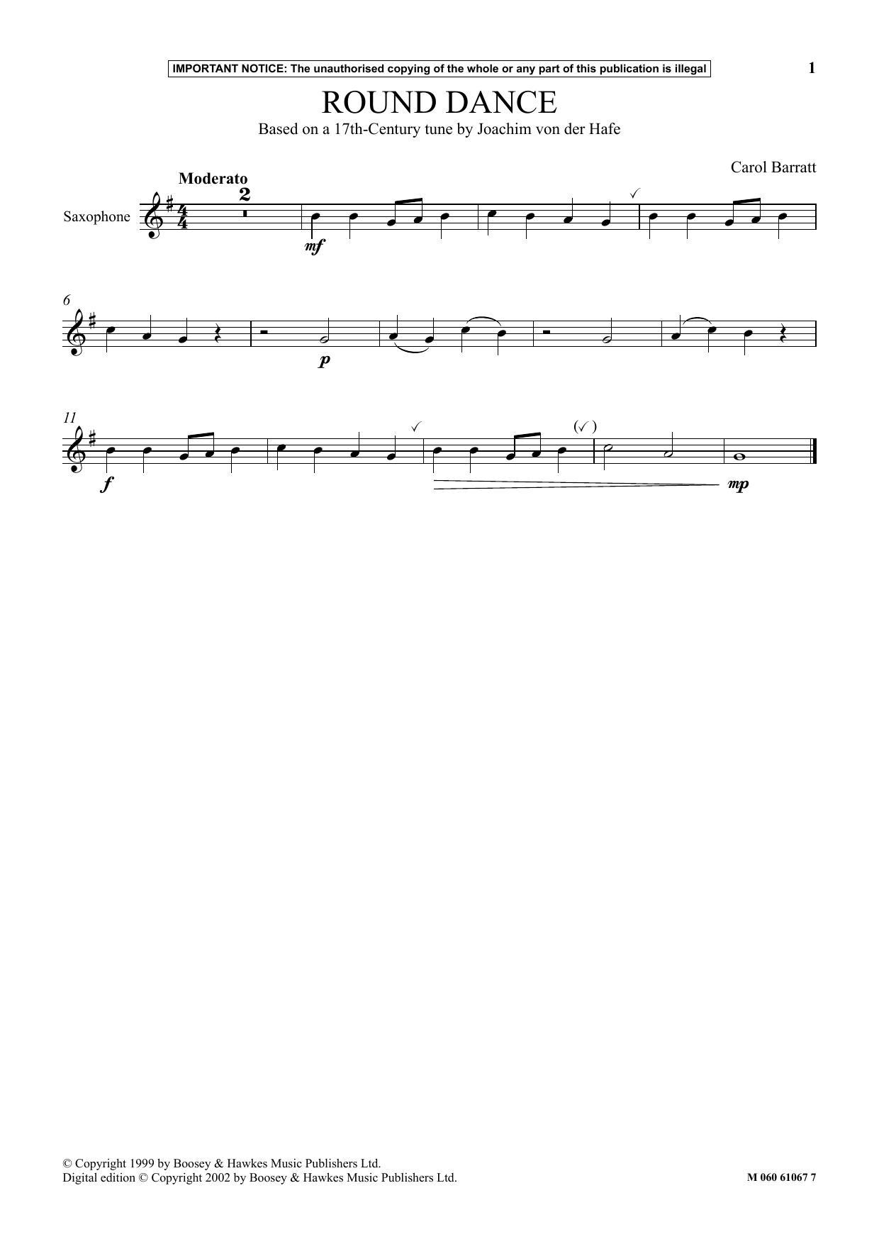 Carol Barratt Round Dance sheet music notes and chords. Download Printable PDF.