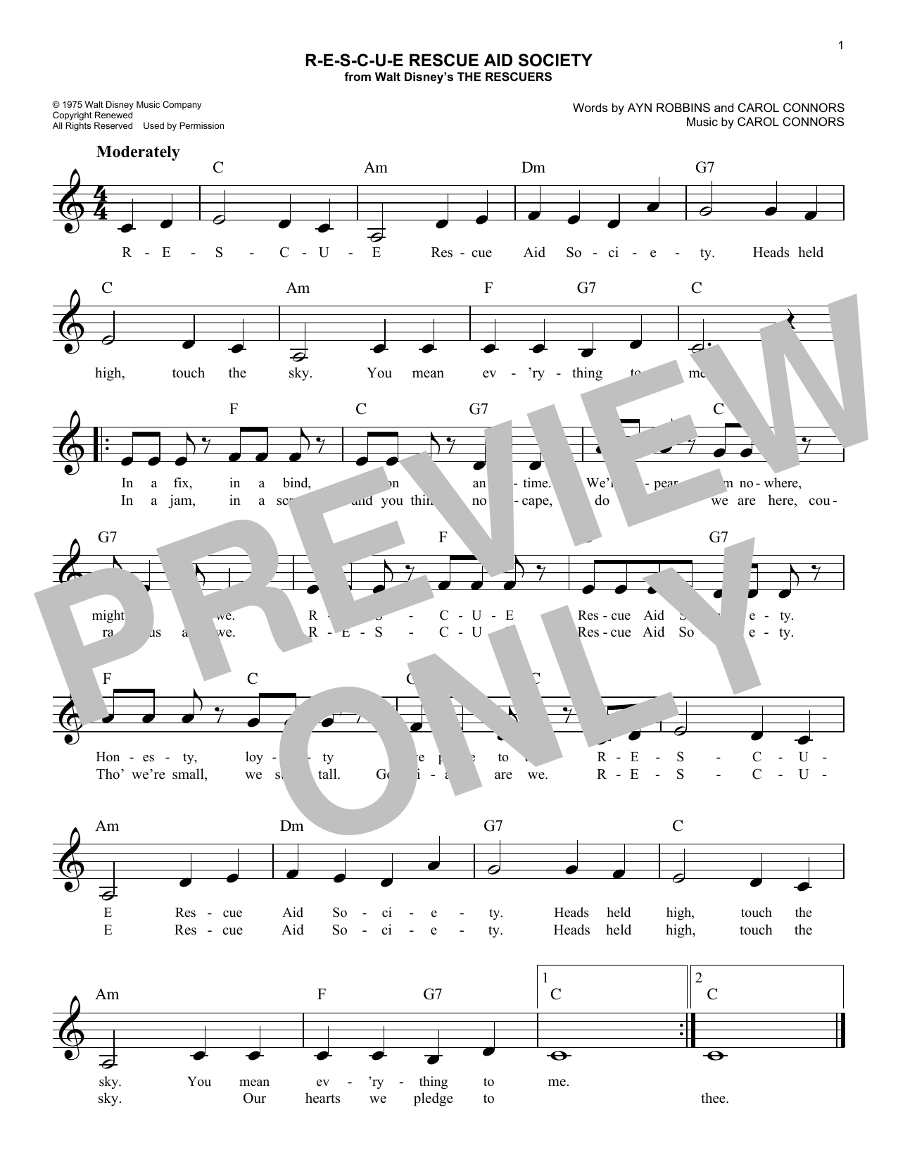 Learn to play Carol Connors R-E-S-C-U-E Rescue Aid Society sheet music for Easy Lead Sheet / Fake Book in minutes. Price: 5.9900$ Carol Connors R-E-S-C-U-E Rescue Aid Society sheet music notes and chords arranged for Easy Lead Sheet / Fake Book