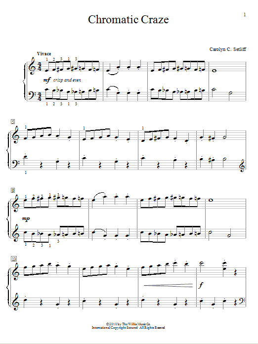 Carolyn C. Setliff Chromatic Craze sheet music notes and chords. Download Printable PDF.