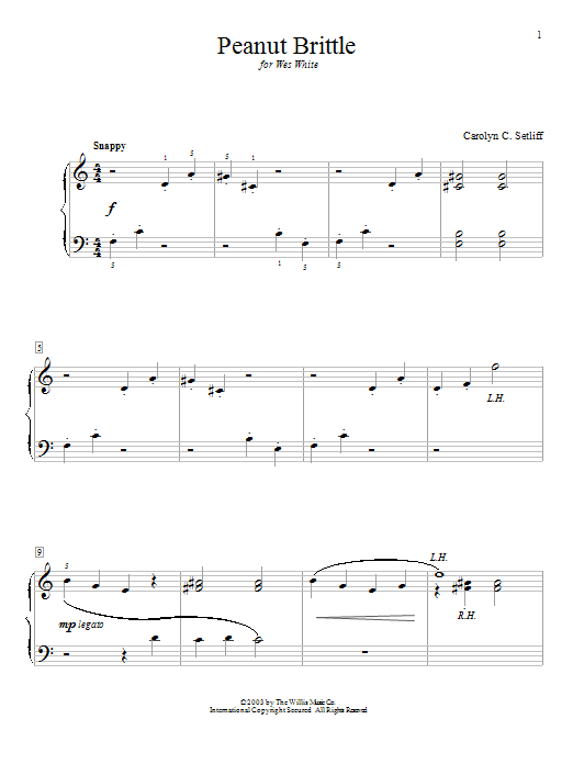 Carolyn C. Setliff Peanut Brittle sheet music notes and chords. Download Printable PDF.