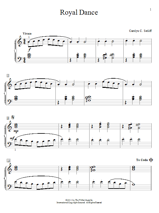 Carolyn C. Setliff Royal Dance sheet music notes and chords. Download Printable PDF.